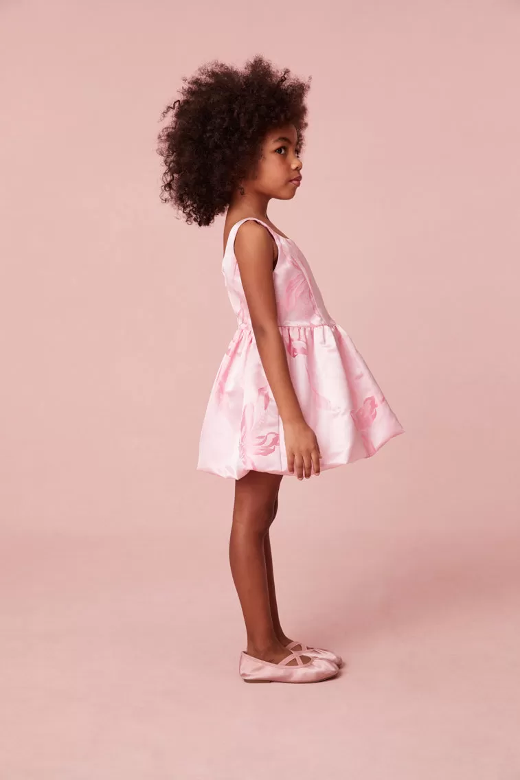 Girls Eilie Jacquard Taffeta Bow Dress