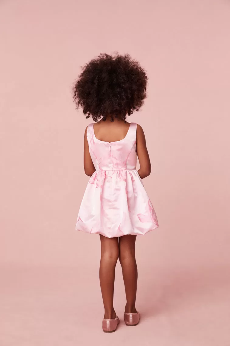 Girls Eilie Jacquard Taffeta Bow Dress