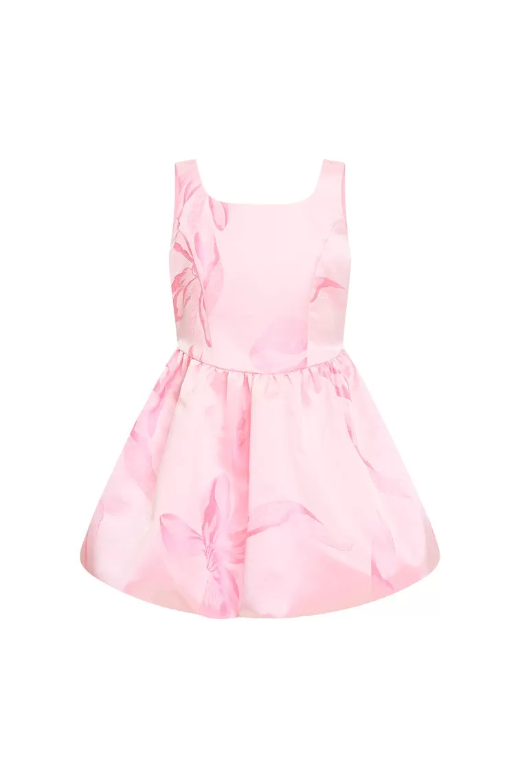 Girls Eilie Jacquard Taffeta Bow Dress