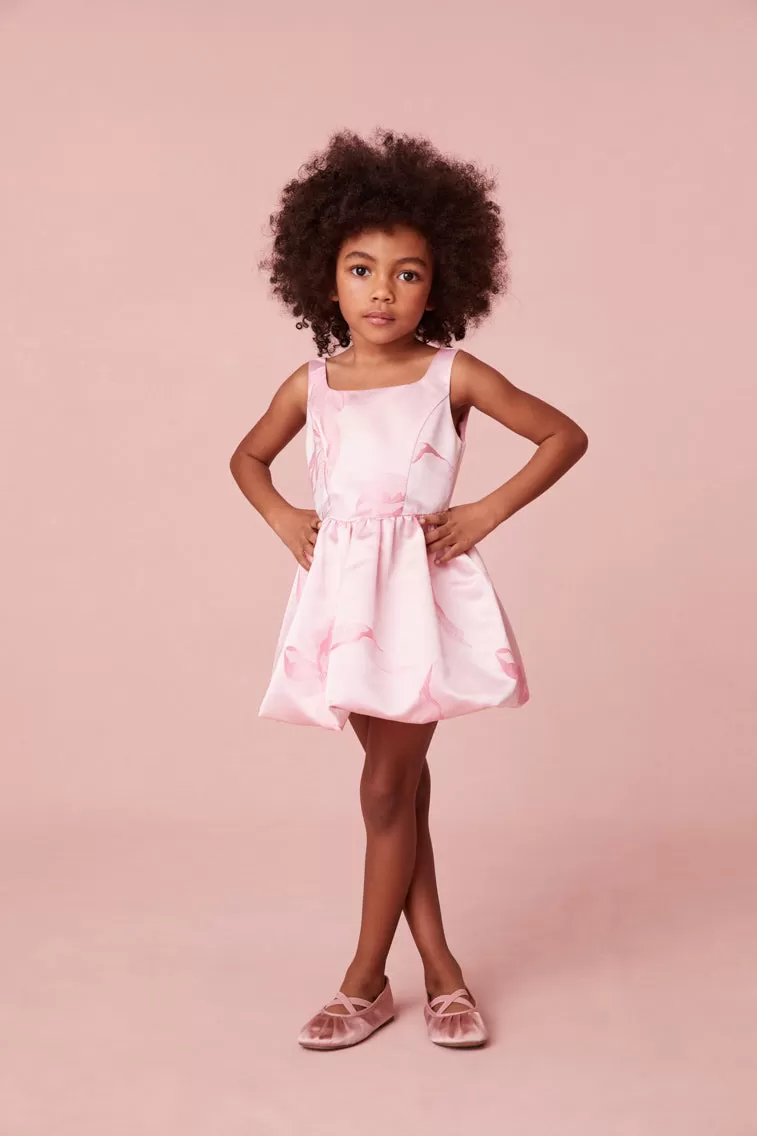 Girls Eilie Jacquard Taffeta Bow Dress