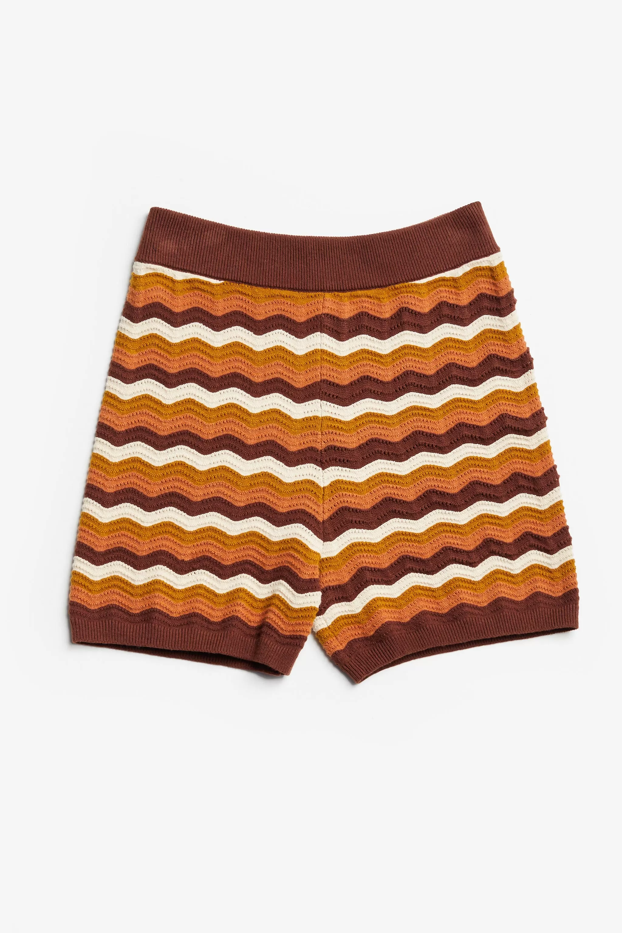 Halo Knitted Shorts Brown Wavy