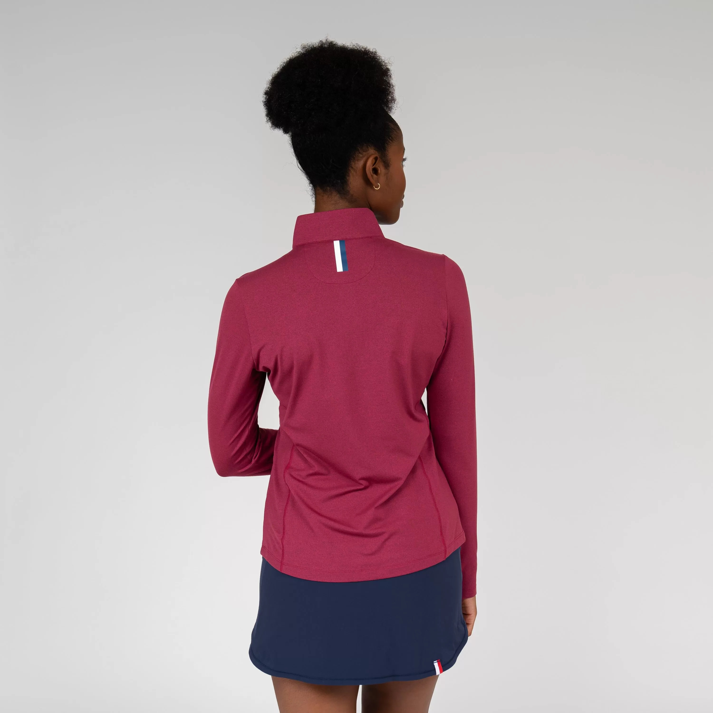 Heather Performance Q-Zip | Heather - Barn Red/Garnet Red