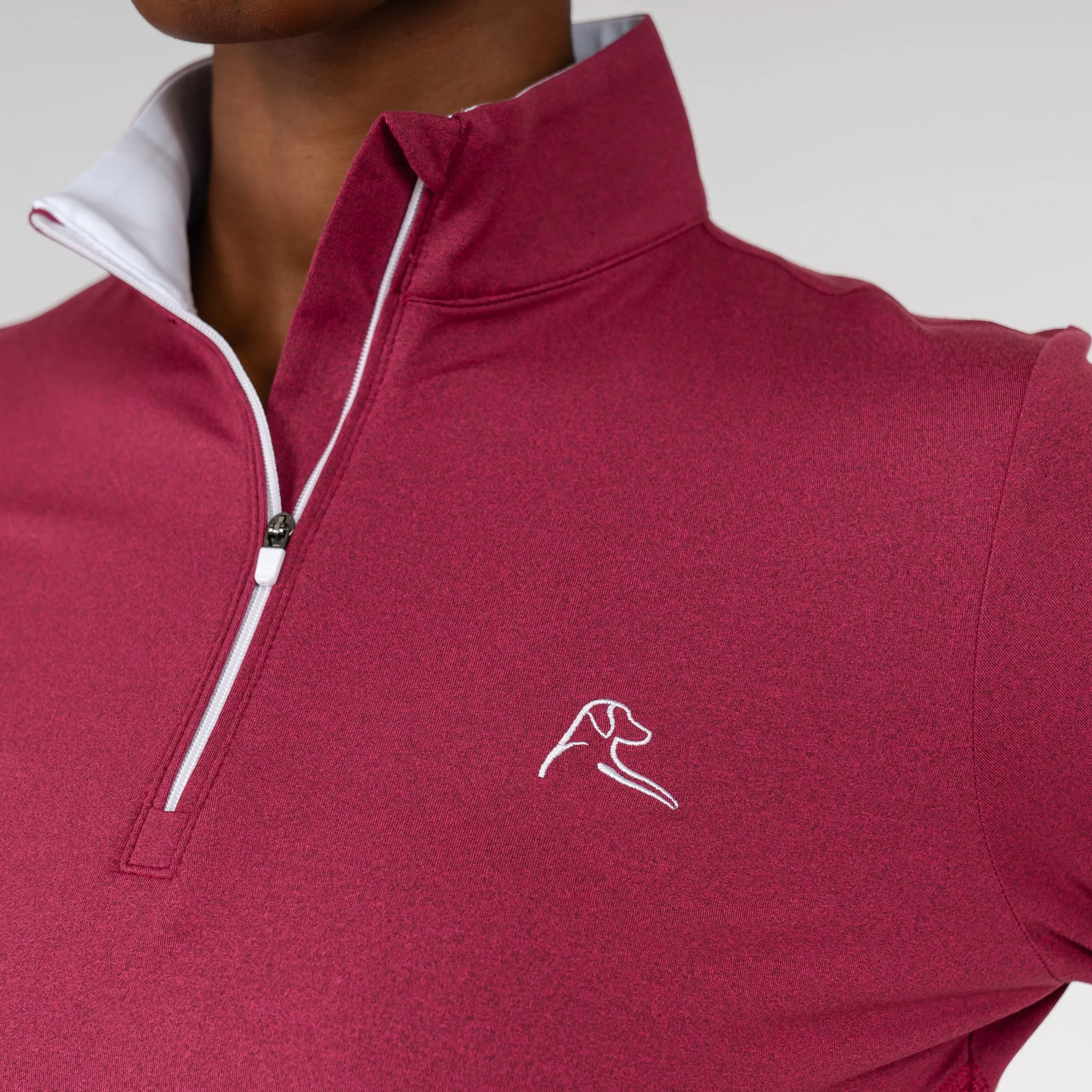 Heather Performance Q-Zip | Heather - Barn Red/Garnet Red