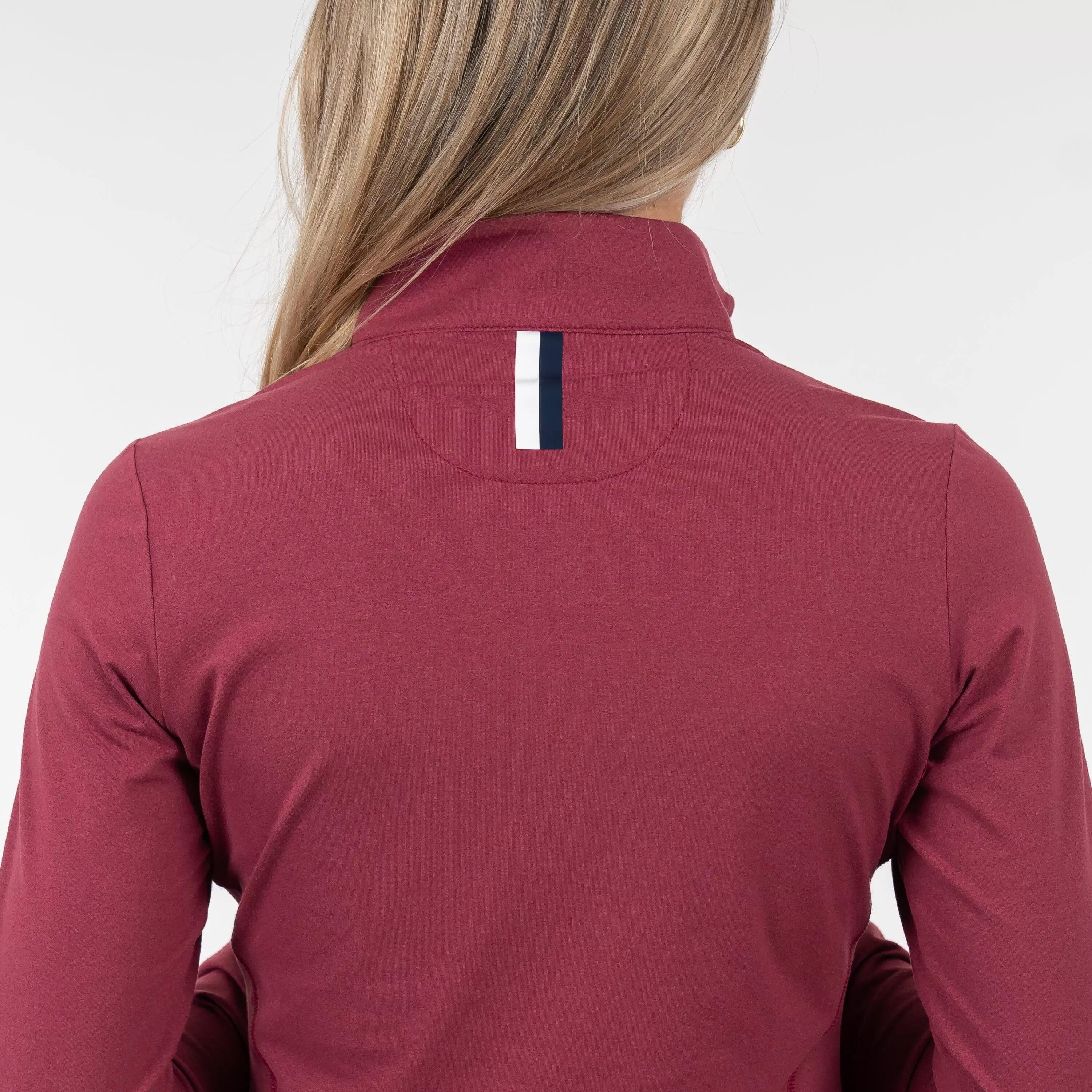 Heather Performance Q-Zip | Heather - Red Card Red/Red Card Red