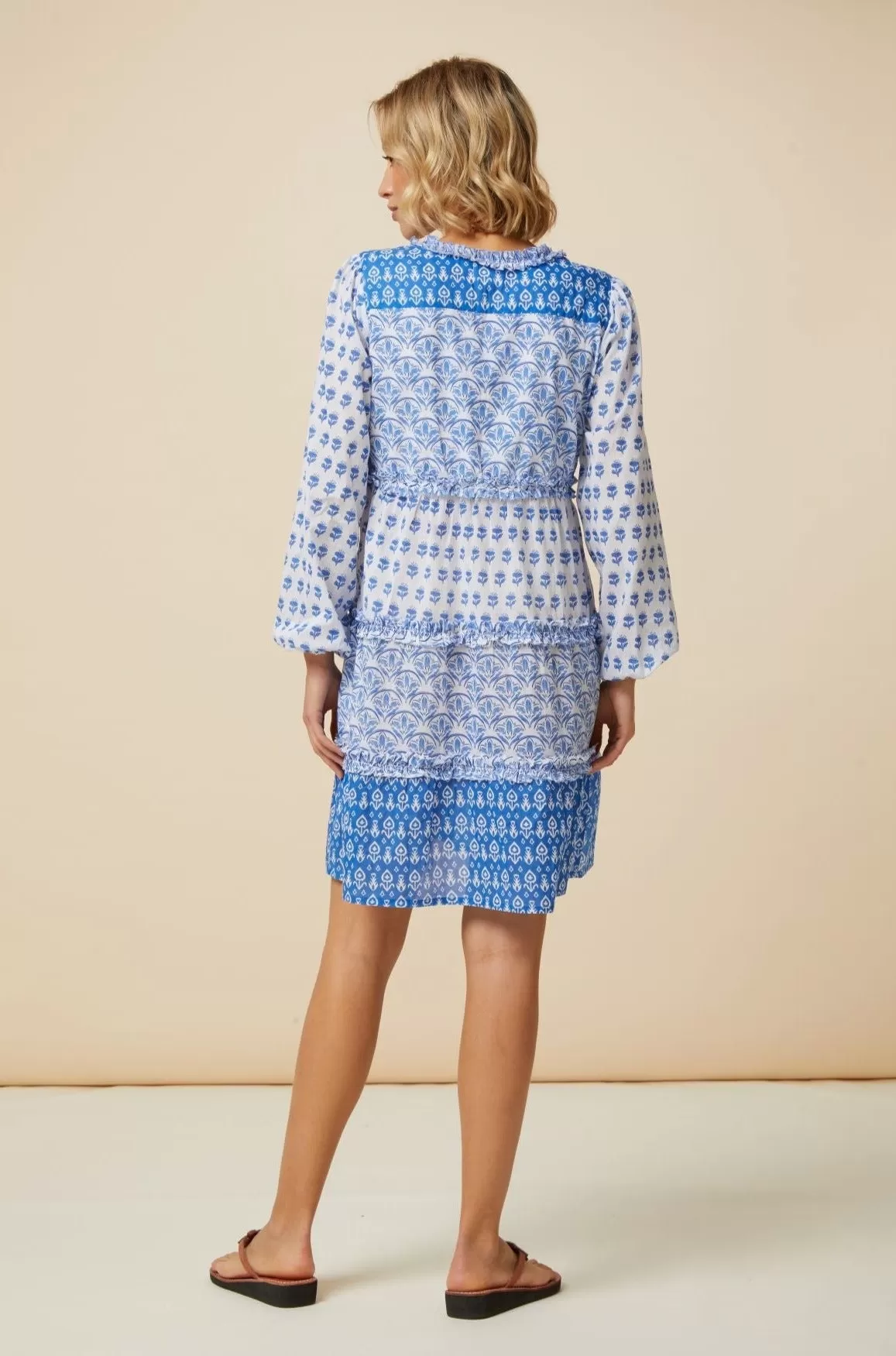 Henrietta Dress | Print Mix White/Blue