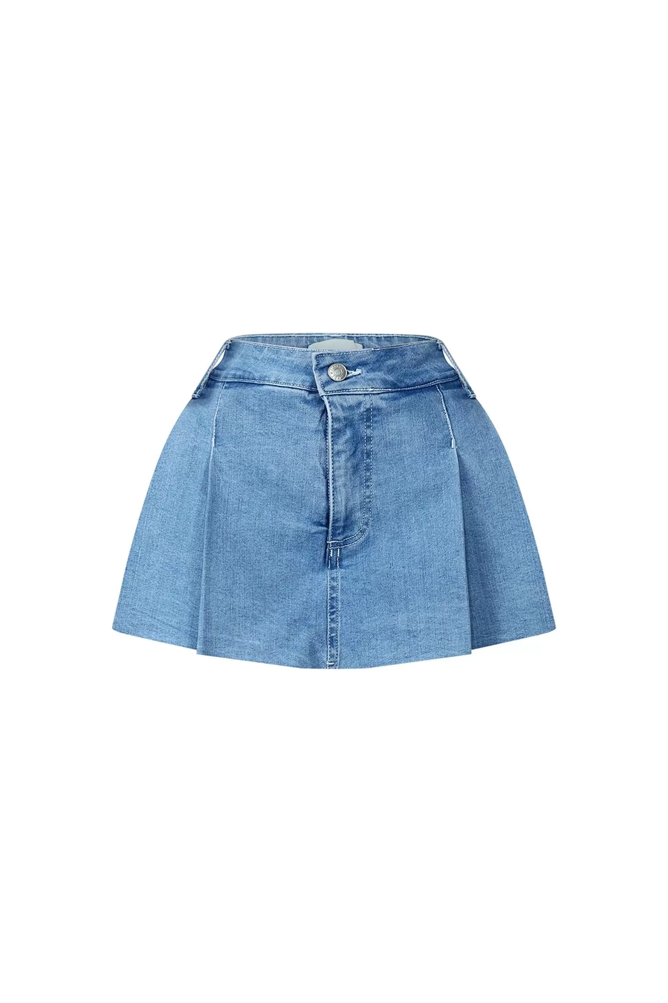 Its Giving Pleated Denim Mini Skort