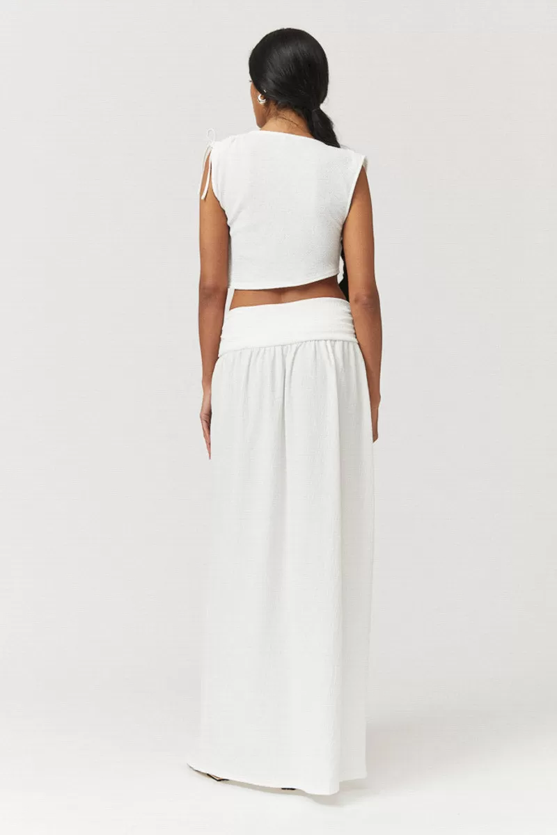 Jacqui Tie Crop Top - White