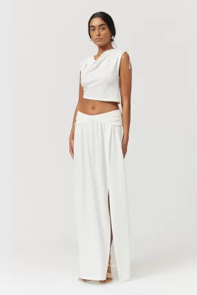 Jacqui Tie Crop Top - White