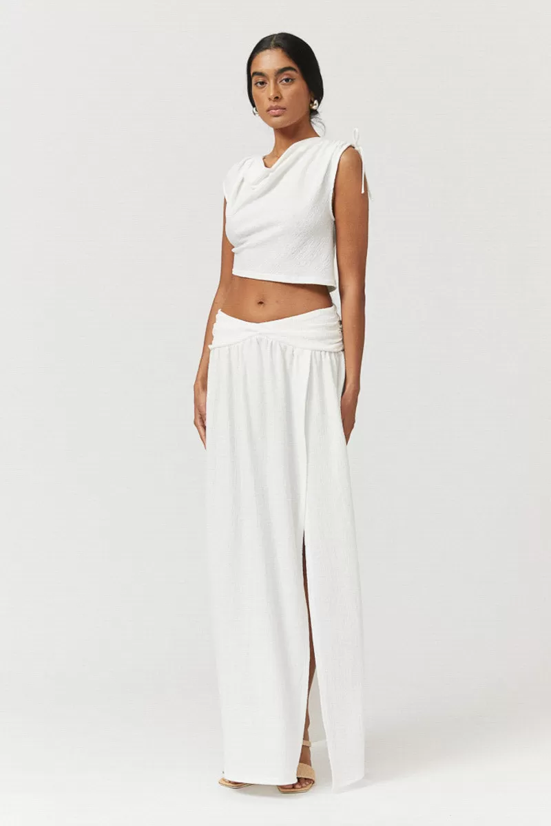 Jacqui Tie Crop Top - White