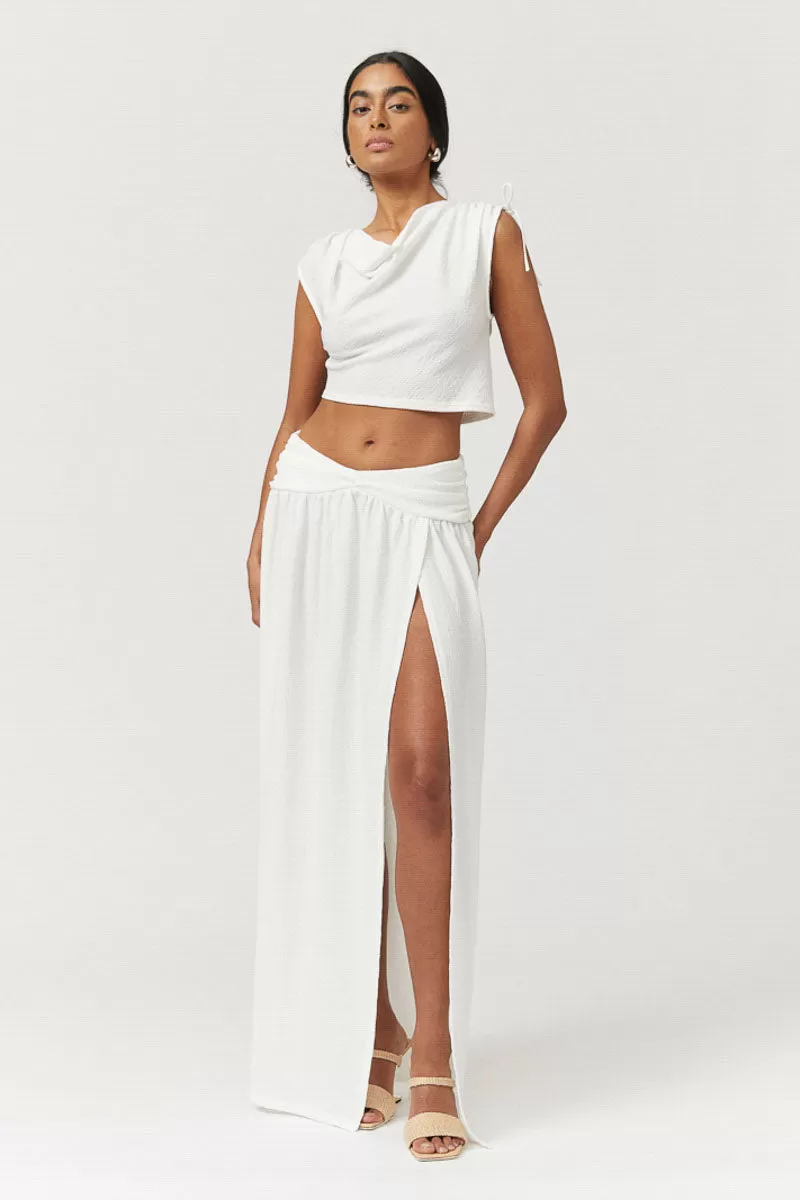 Jacqui Tie Crop Top - White