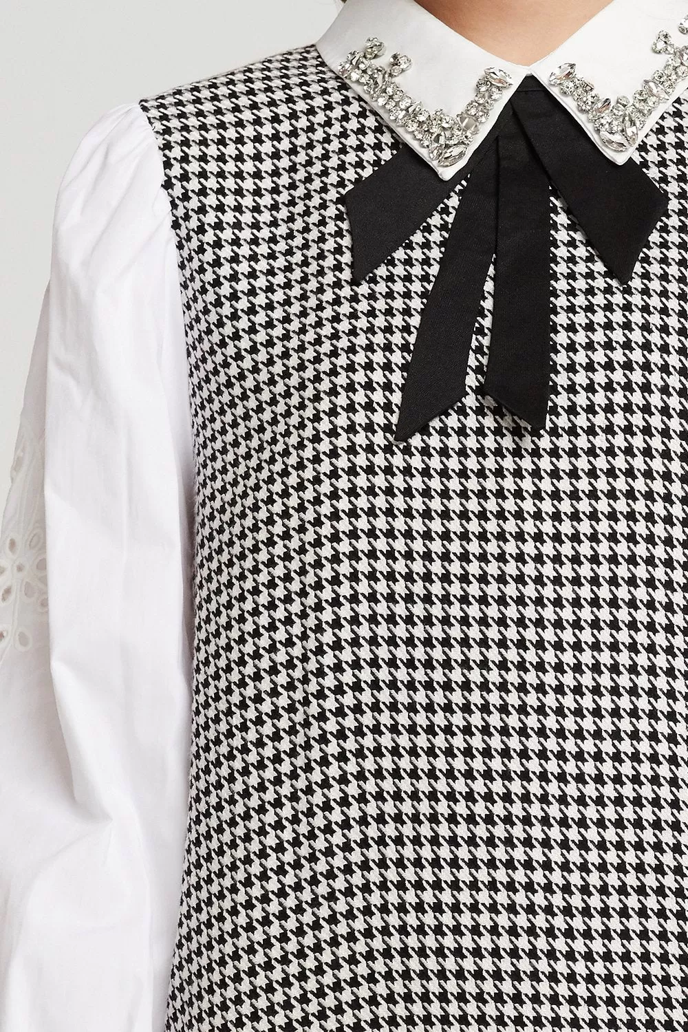 Joyce Jeweled Collar Shirt Dress