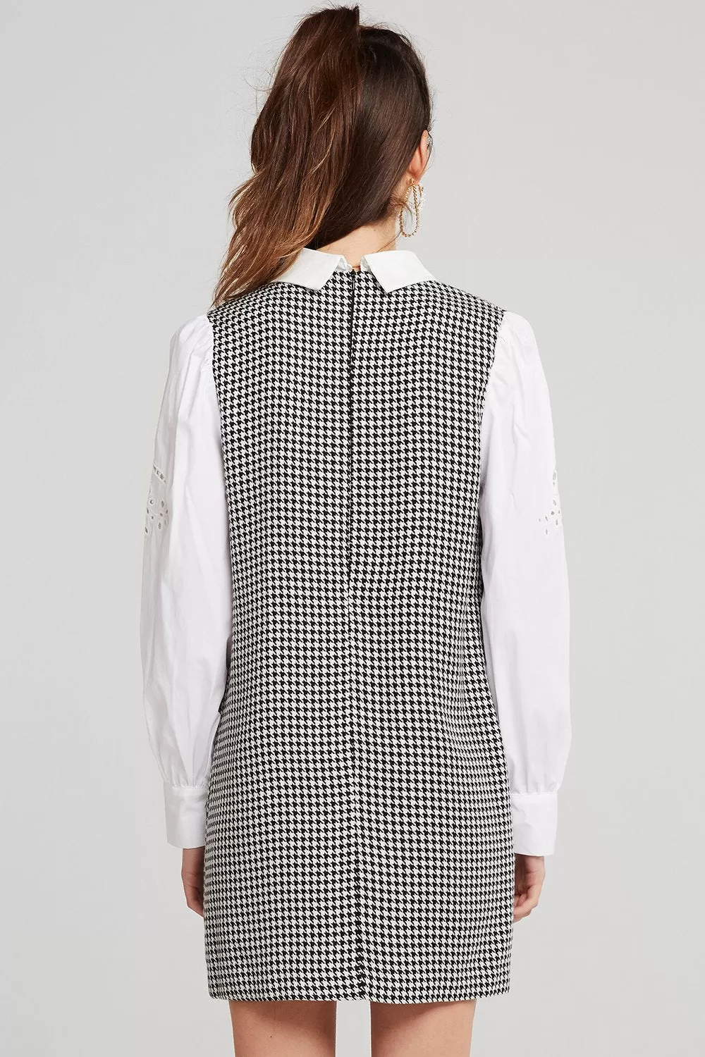 Joyce Jeweled Collar Shirt Dress