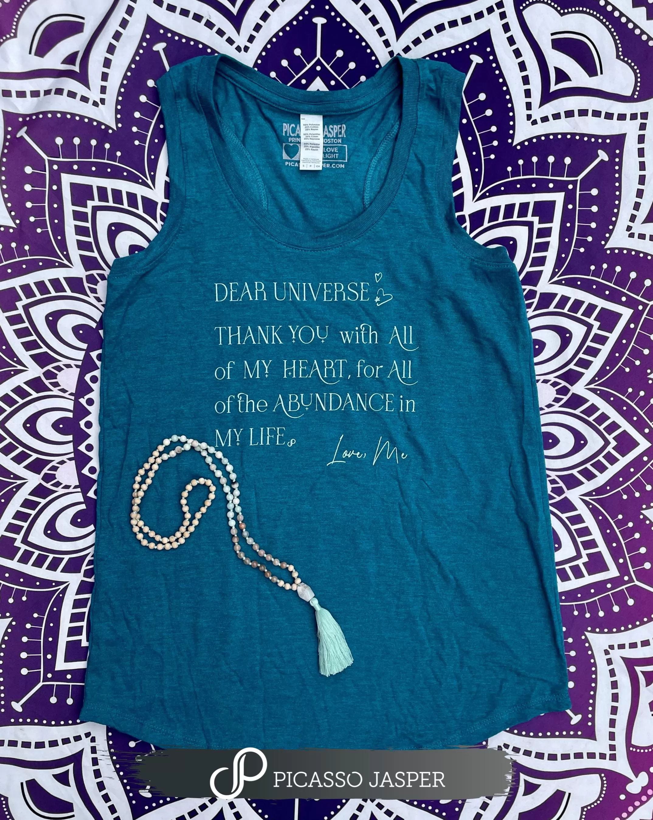 Last Ones! Dear Universe, Thank you, Teal Goddess Tank