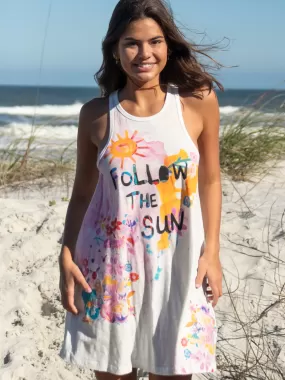 Life Is A Canvas Cotton Mini Dress - White Follow the Sun