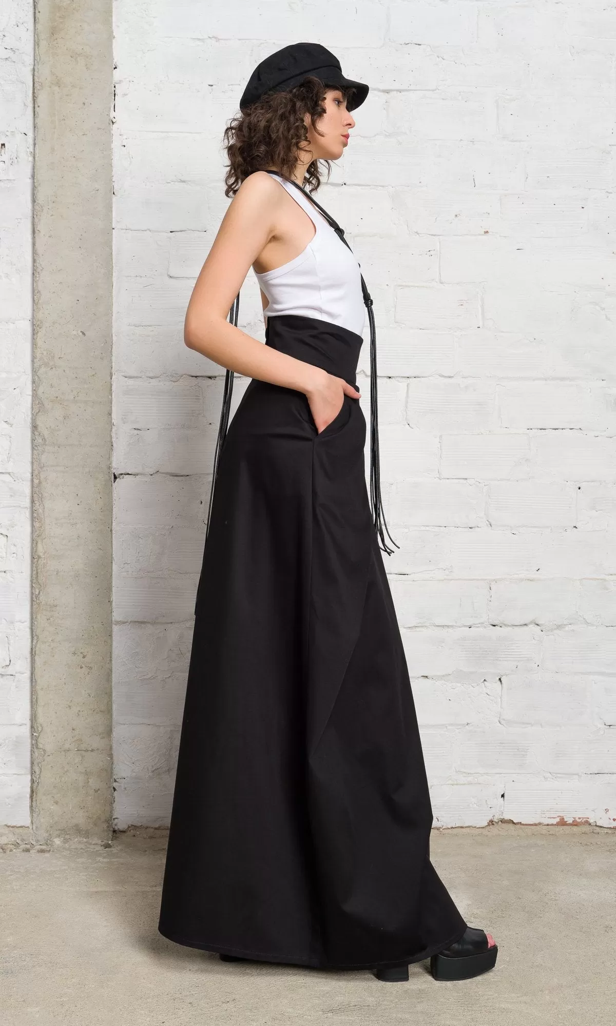 Long Skirt With Overlapping Front