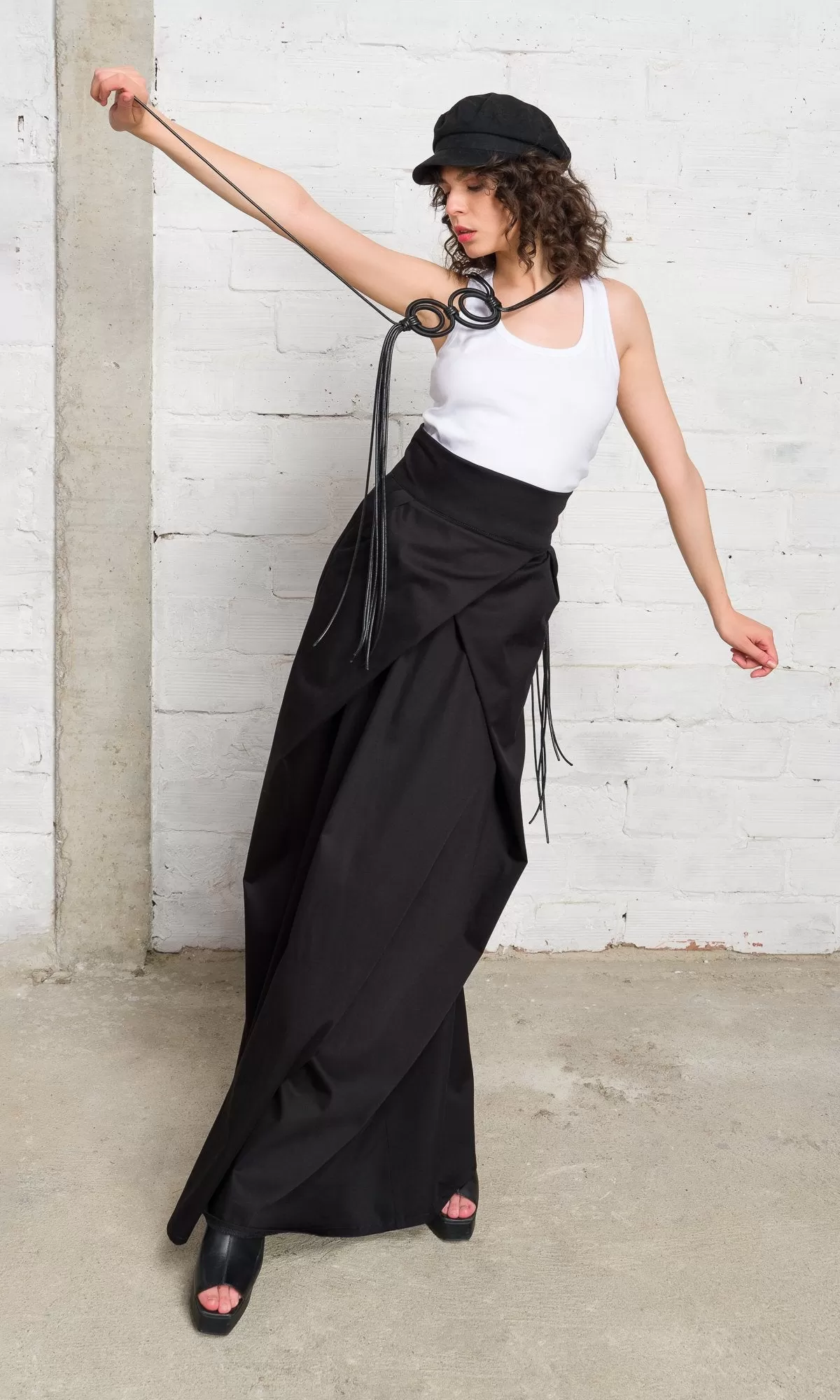 Long Skirt With Overlapping Front