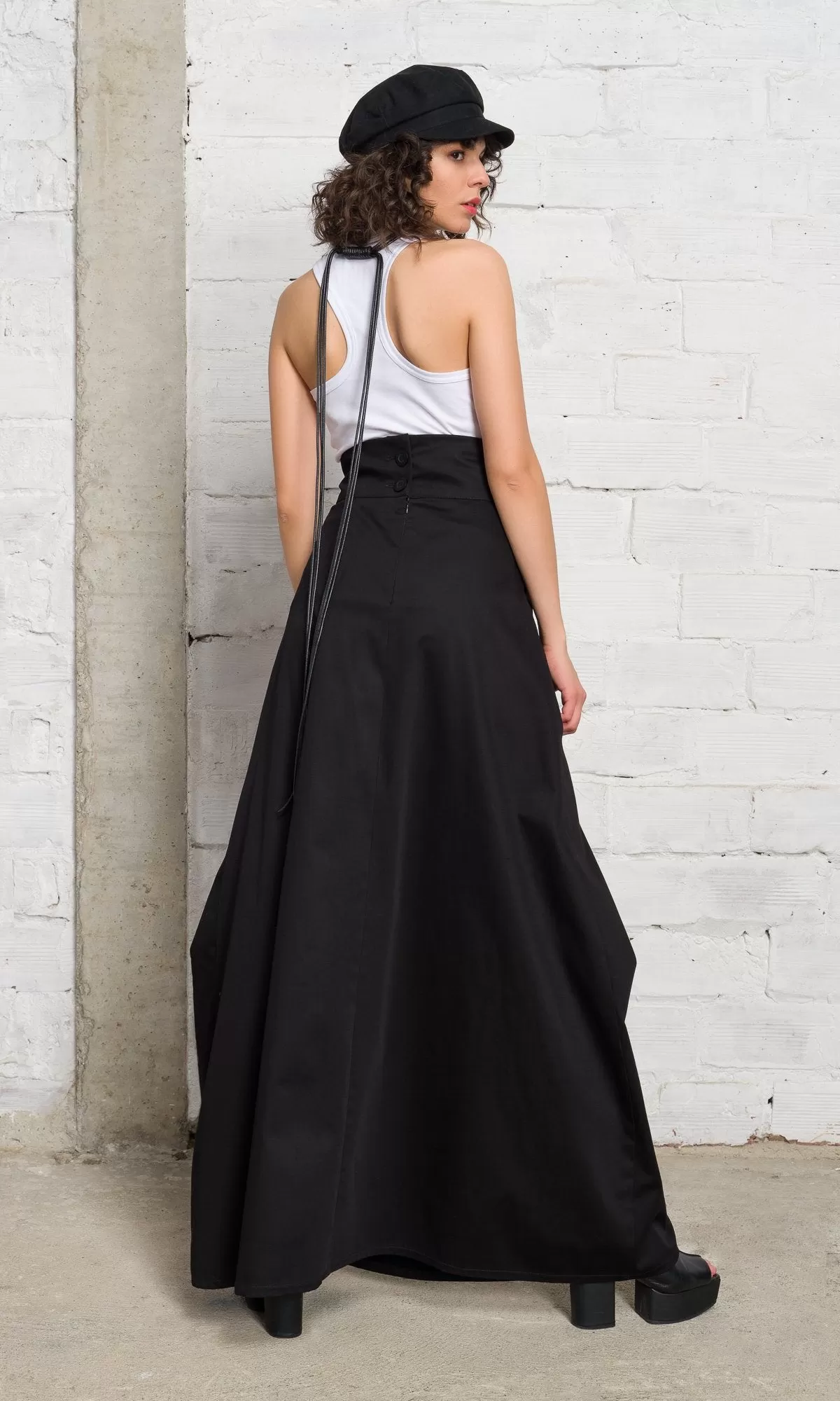 Long Skirt With Overlapping Front