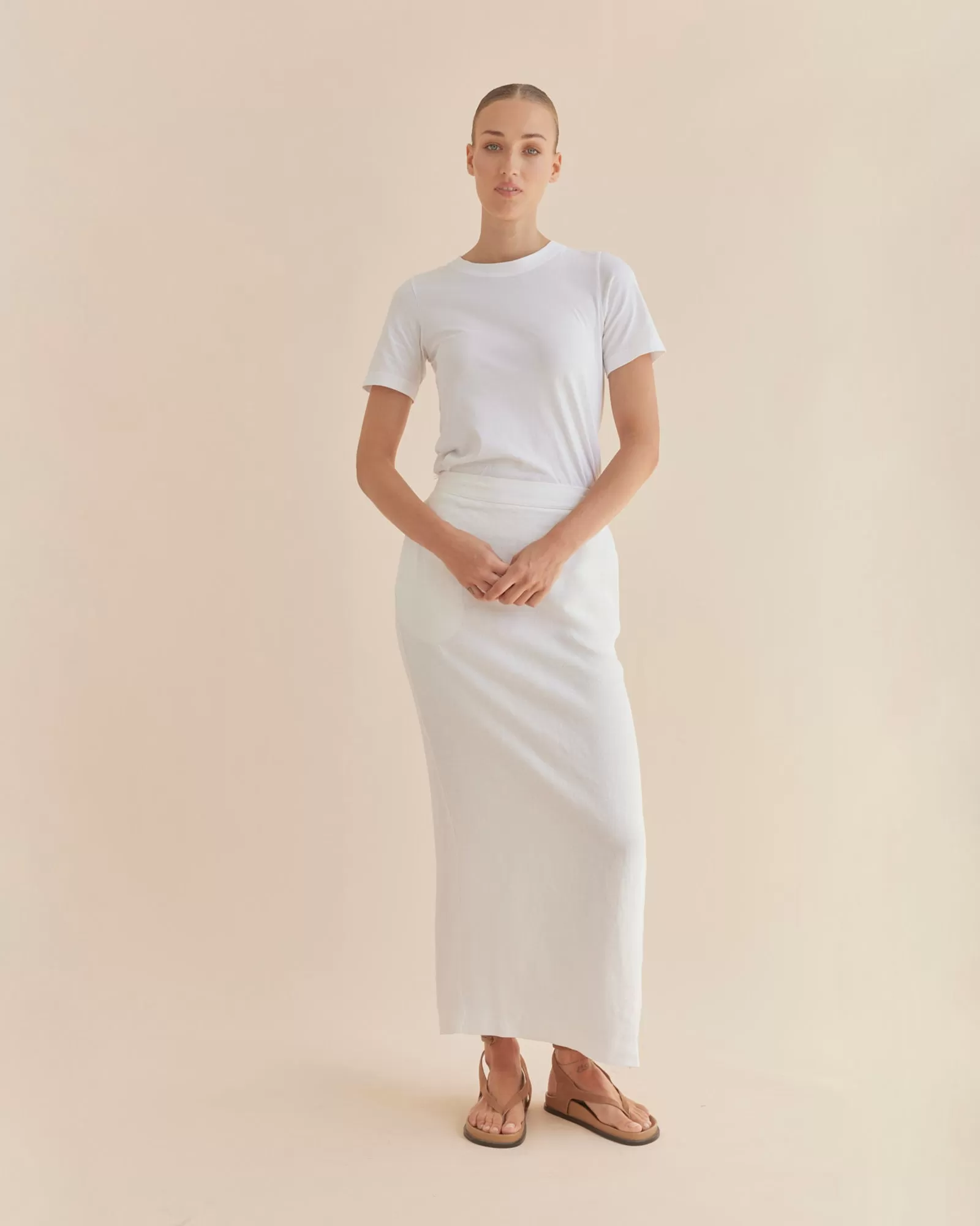 Mabel Linen Skirt - White