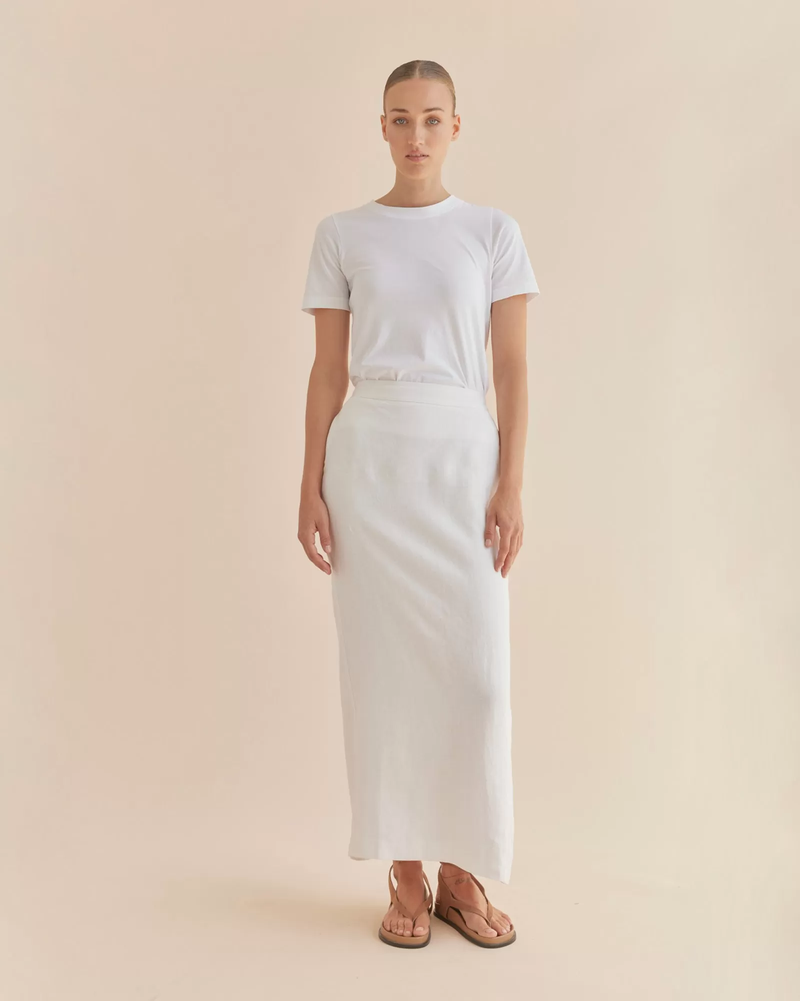 Mabel Linen Skirt - White