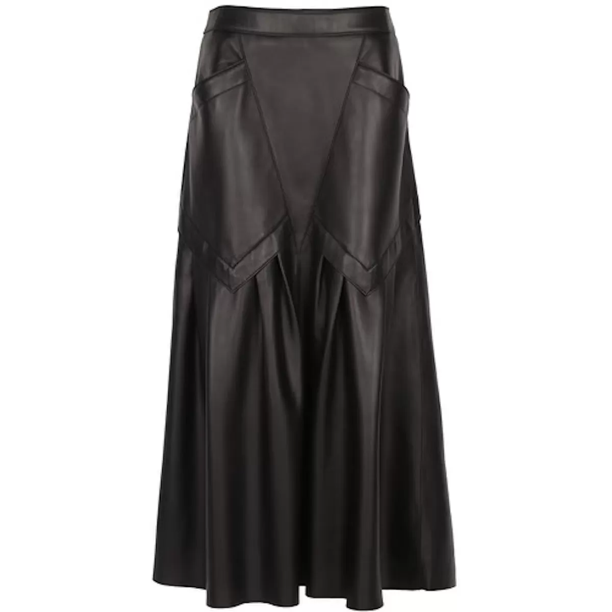 Maxi Leather Skirt with Large Front Pockets