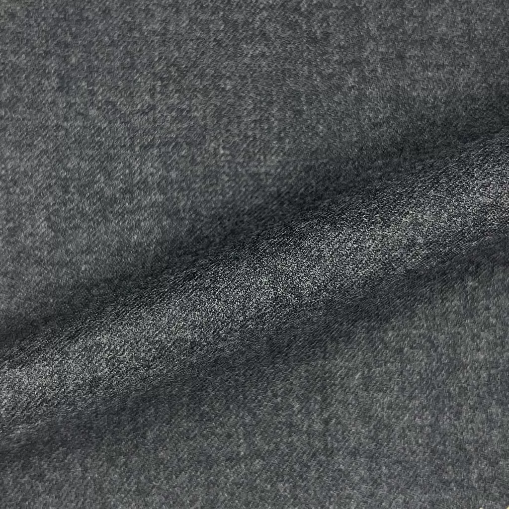 Medium Grey Plain Weave Flannel With Comfort Stretch