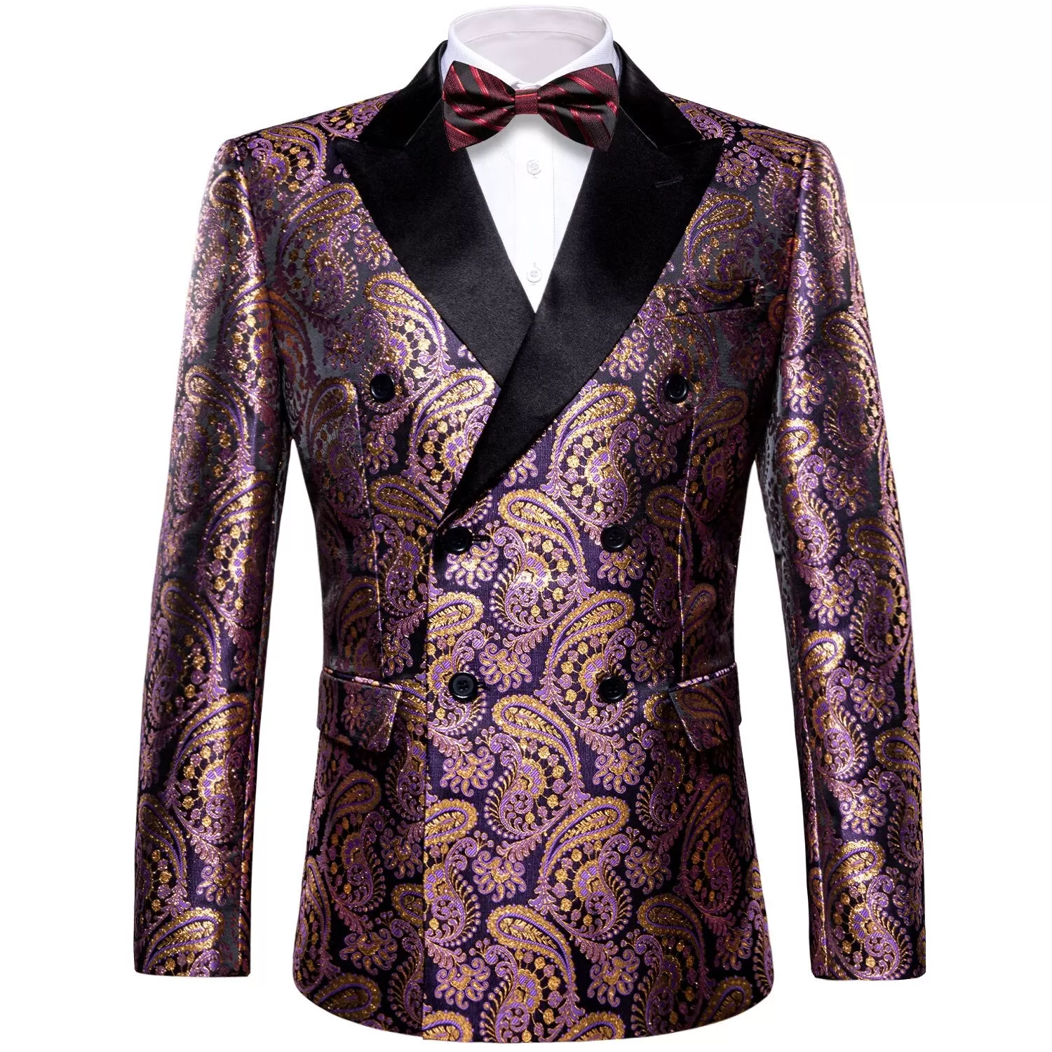 Men's Luxury Blazer Party Wedding Dress Jacket Suit Gold Thread Slim Dress Suit Barry Wang