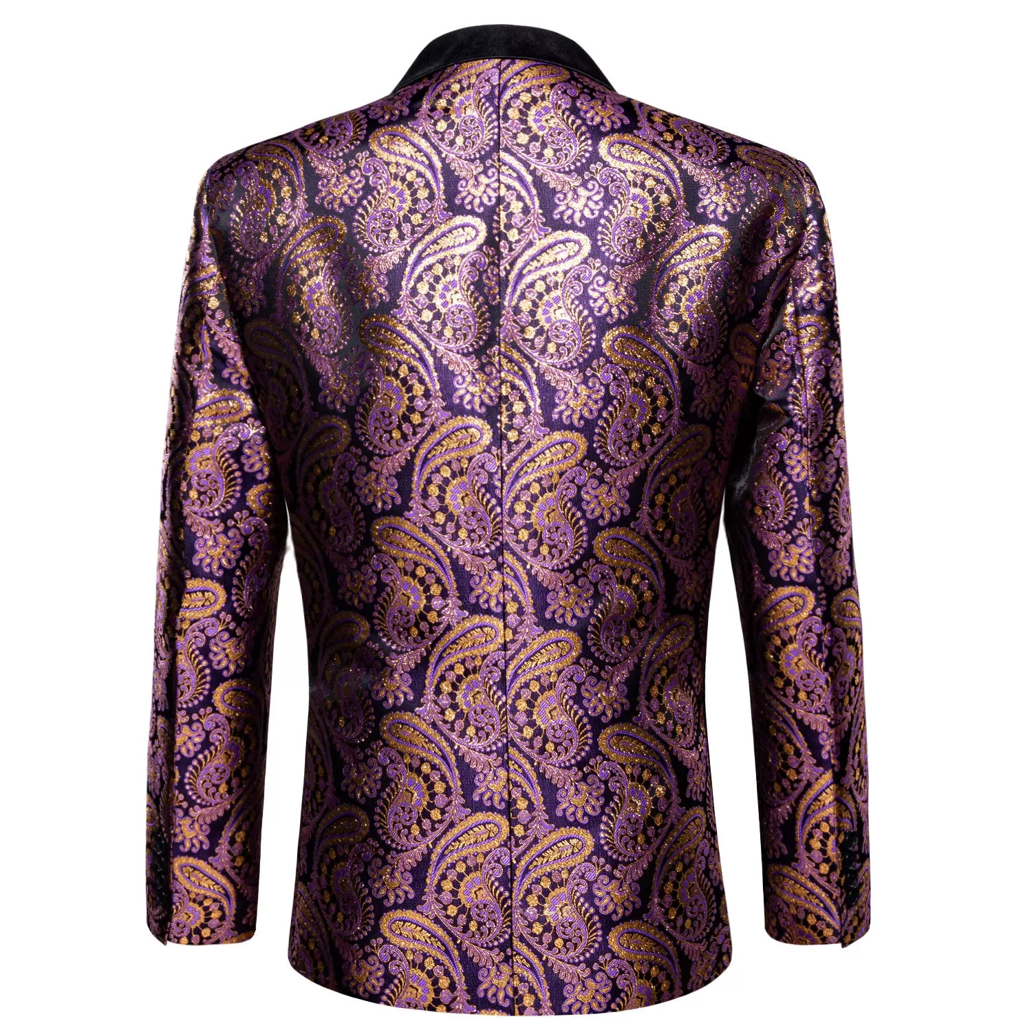 Men's Luxury Blazer Party Wedding Dress Jacket Suit Gold Thread Slim Dress Suit Barry Wang