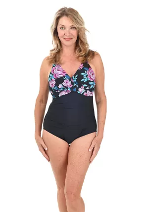 Midnight Orchid Wrap Front Swimsuit