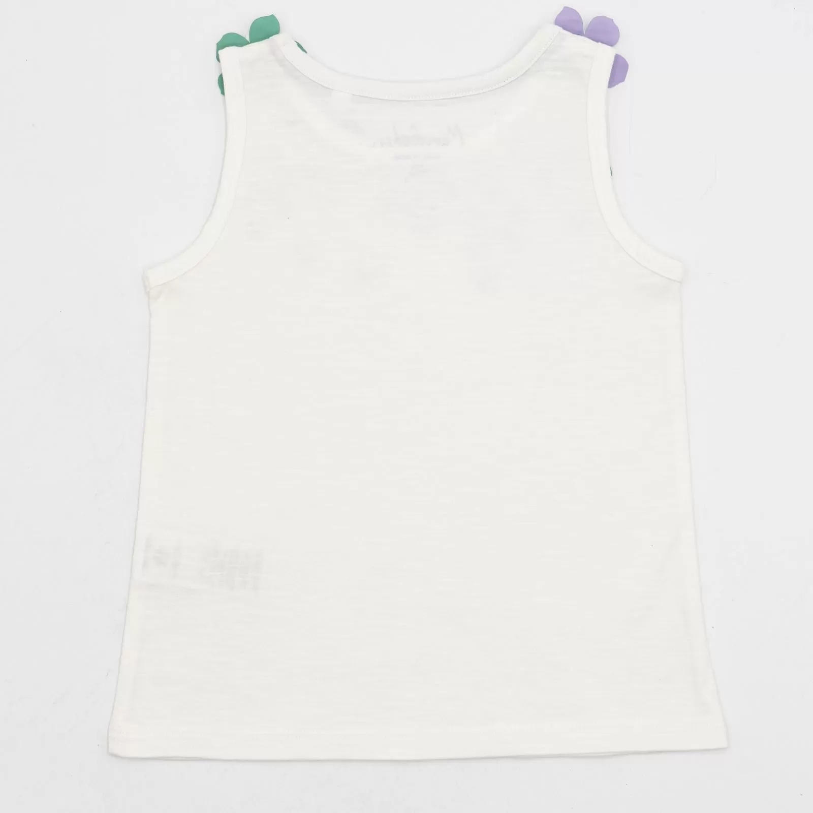 Mini Boden Girls T-Shirts White with Floral Aplique Sleeveless Summer Vest Tops