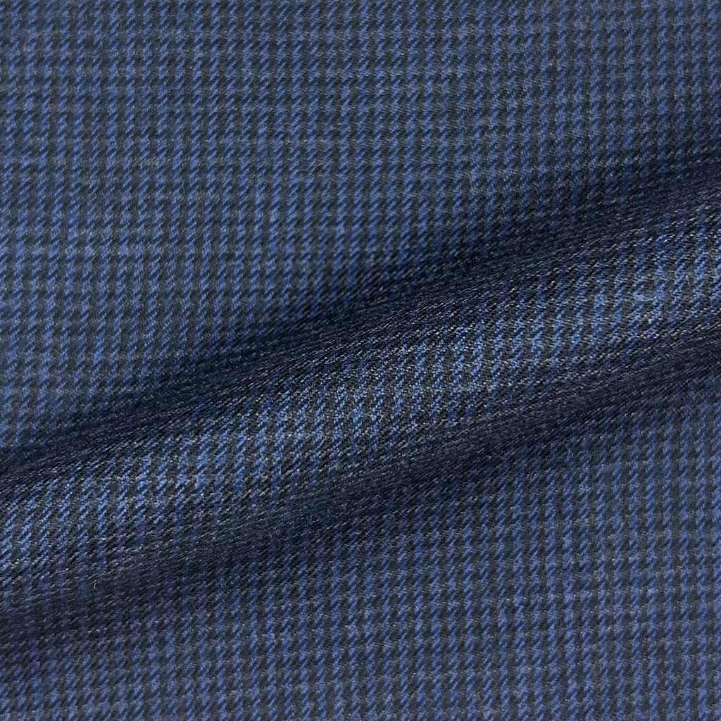 Navy Houndstooth Flannel With Comfort Stretch