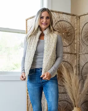 NEW! Londyn Ivory Floral Quilted Vest