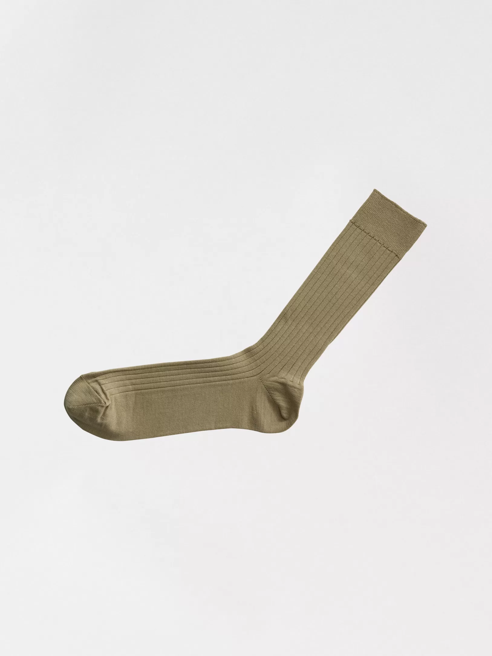 Nishiguchi Kutsushita, Silk Cotton Ribbed Socks, Beige