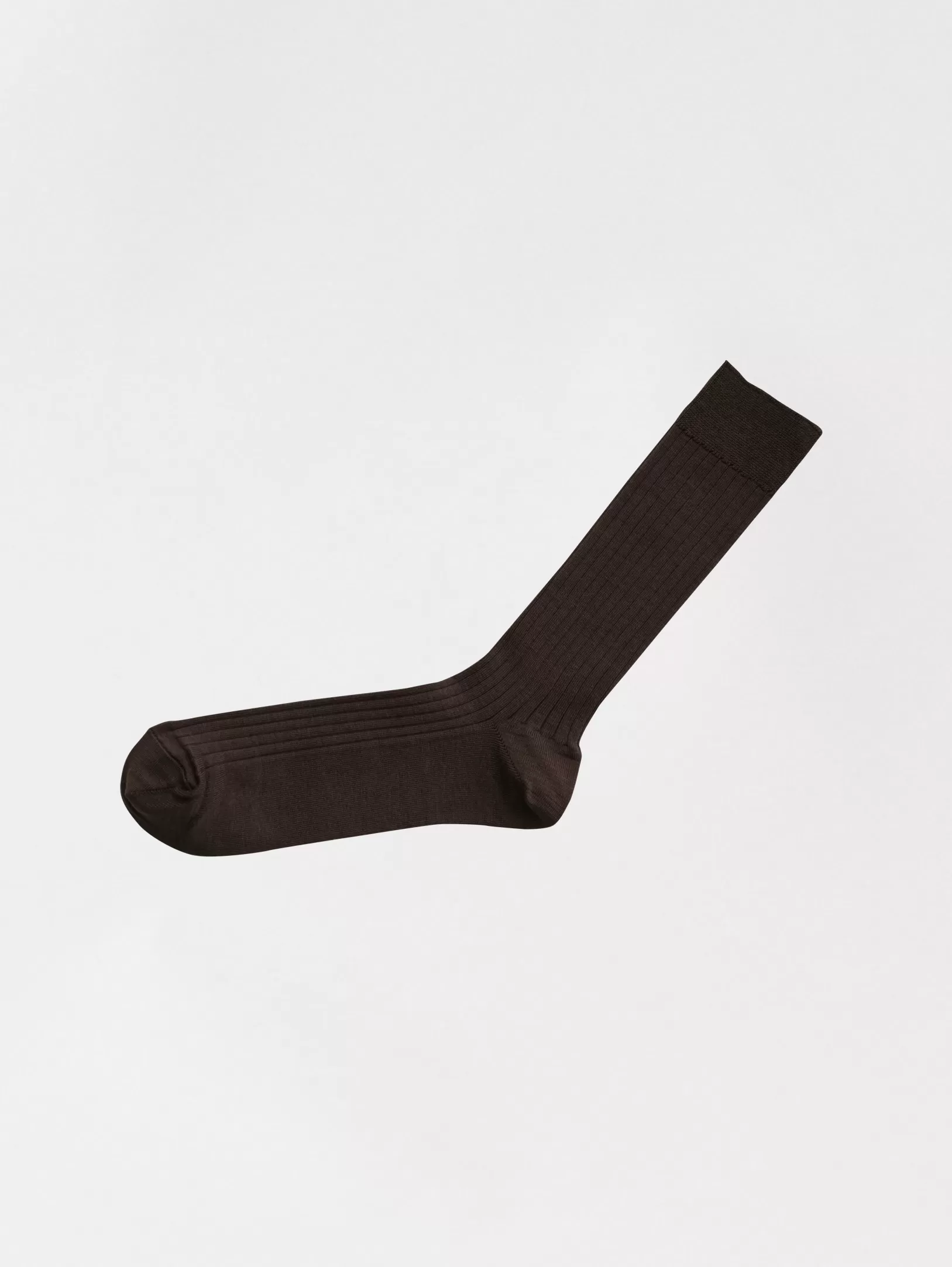 Nishiguchi Kutsushita, Silk Cotton Ribbed Socks, Brown