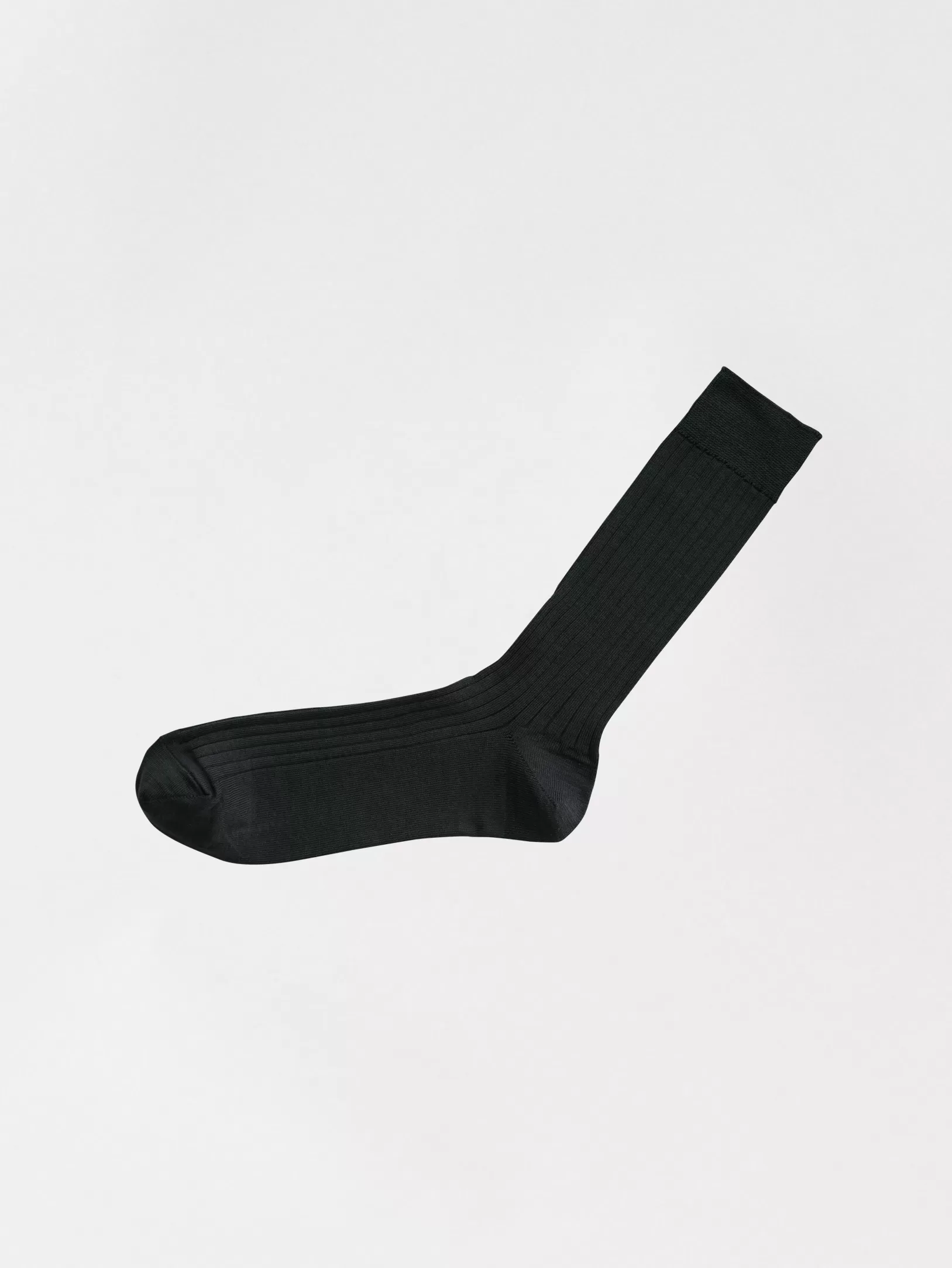 Nishiguchi Kutsushita, Silk Cotton Ribbed Socks, Charcoal