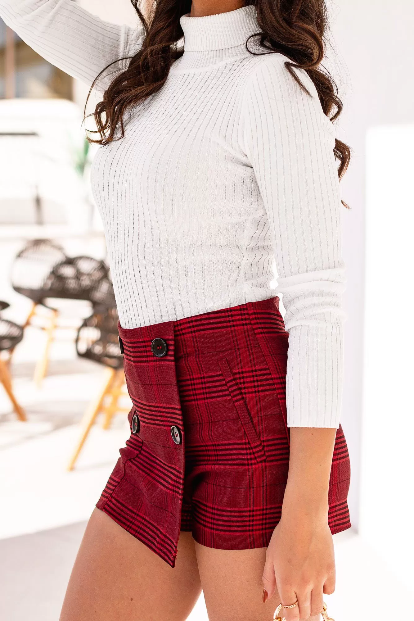 Noelle Red Plaid Skort