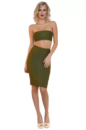 Paris Two-Piece Set - Olive (Size L - Clearance Sale)