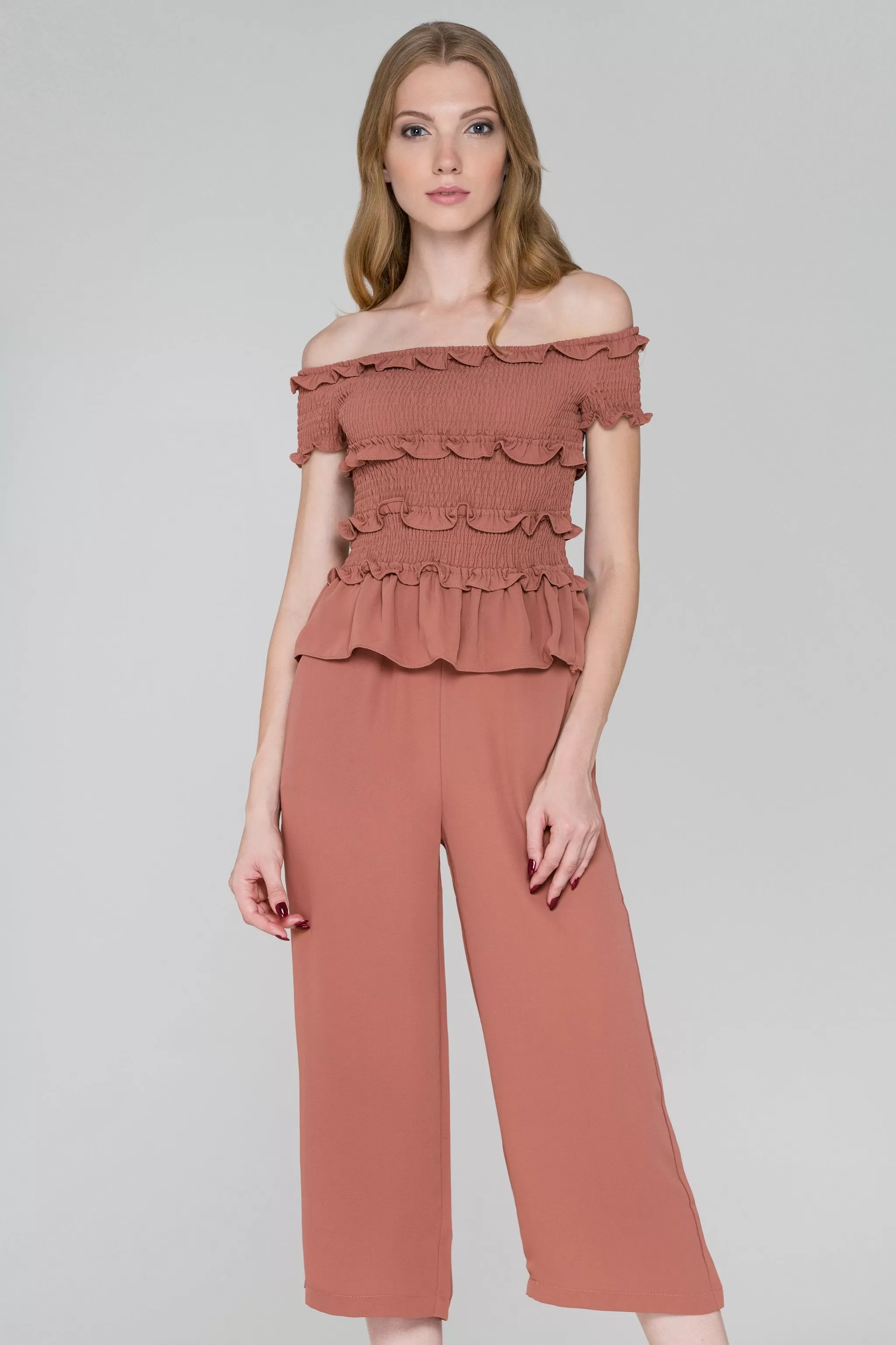 Penny Smocked Ruffle Top Co-ord Set