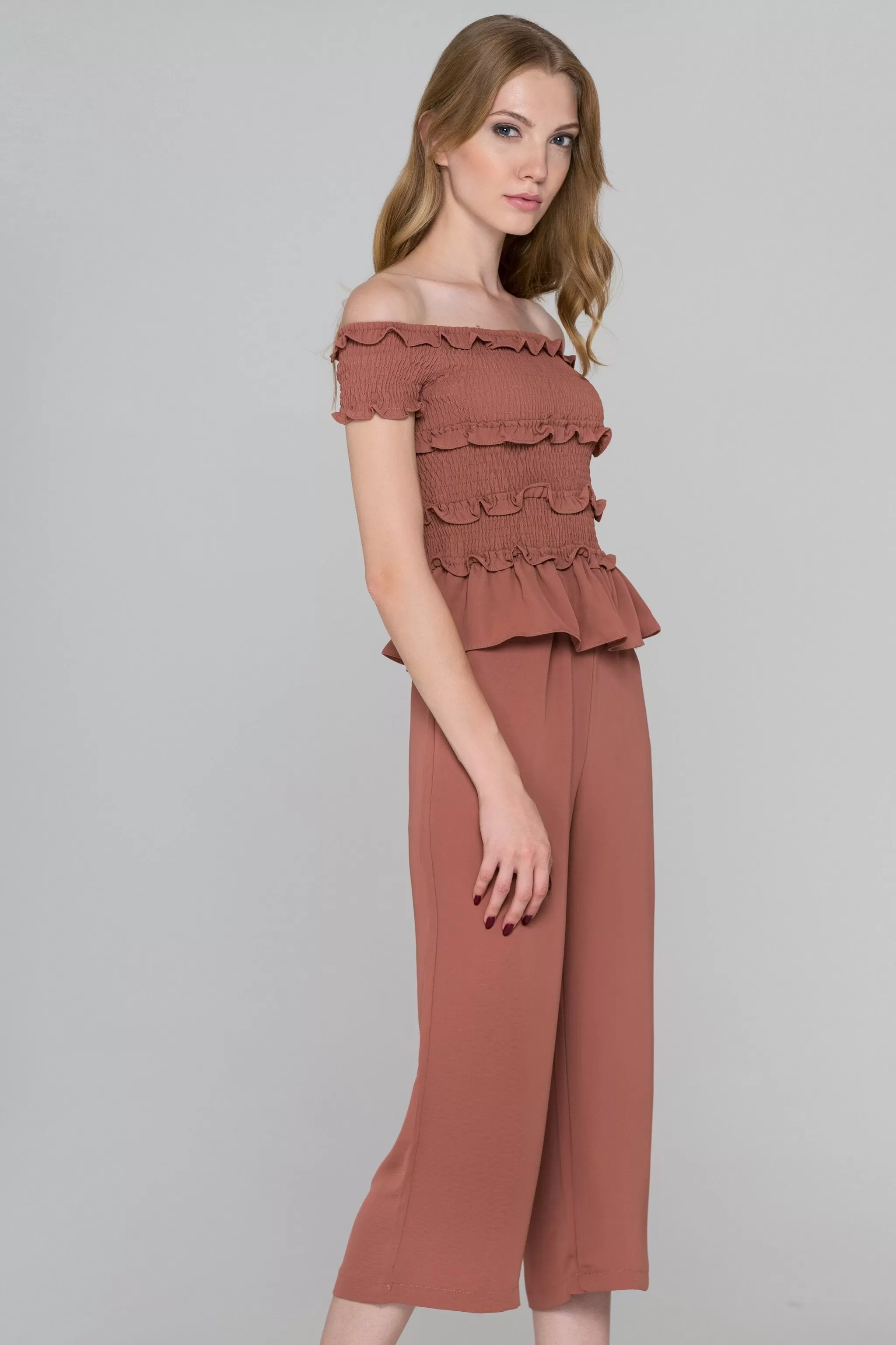 Penny Smocked Ruffle Top Co-ord Set