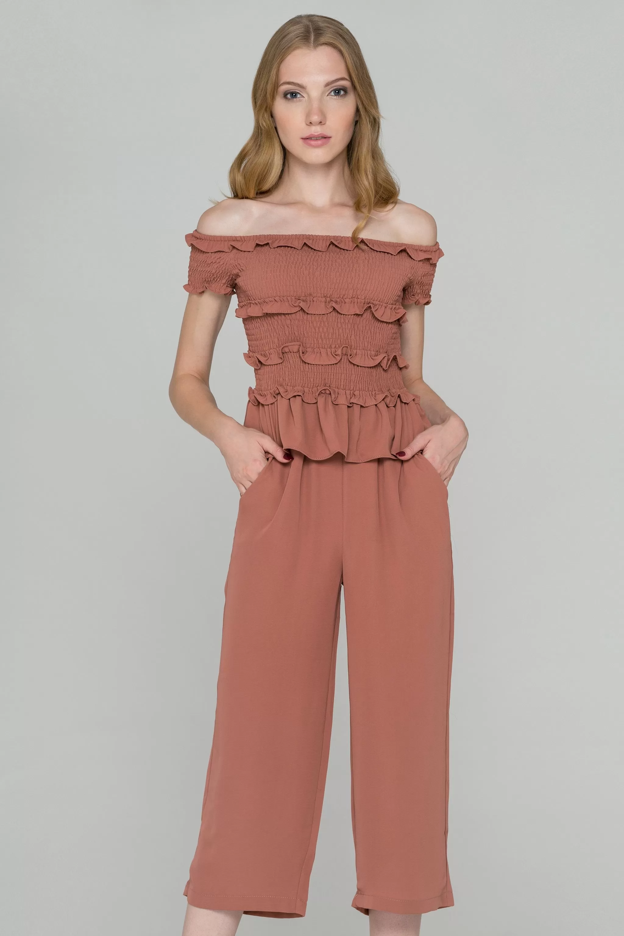 Penny Smocked Ruffle Top Co-ord Set