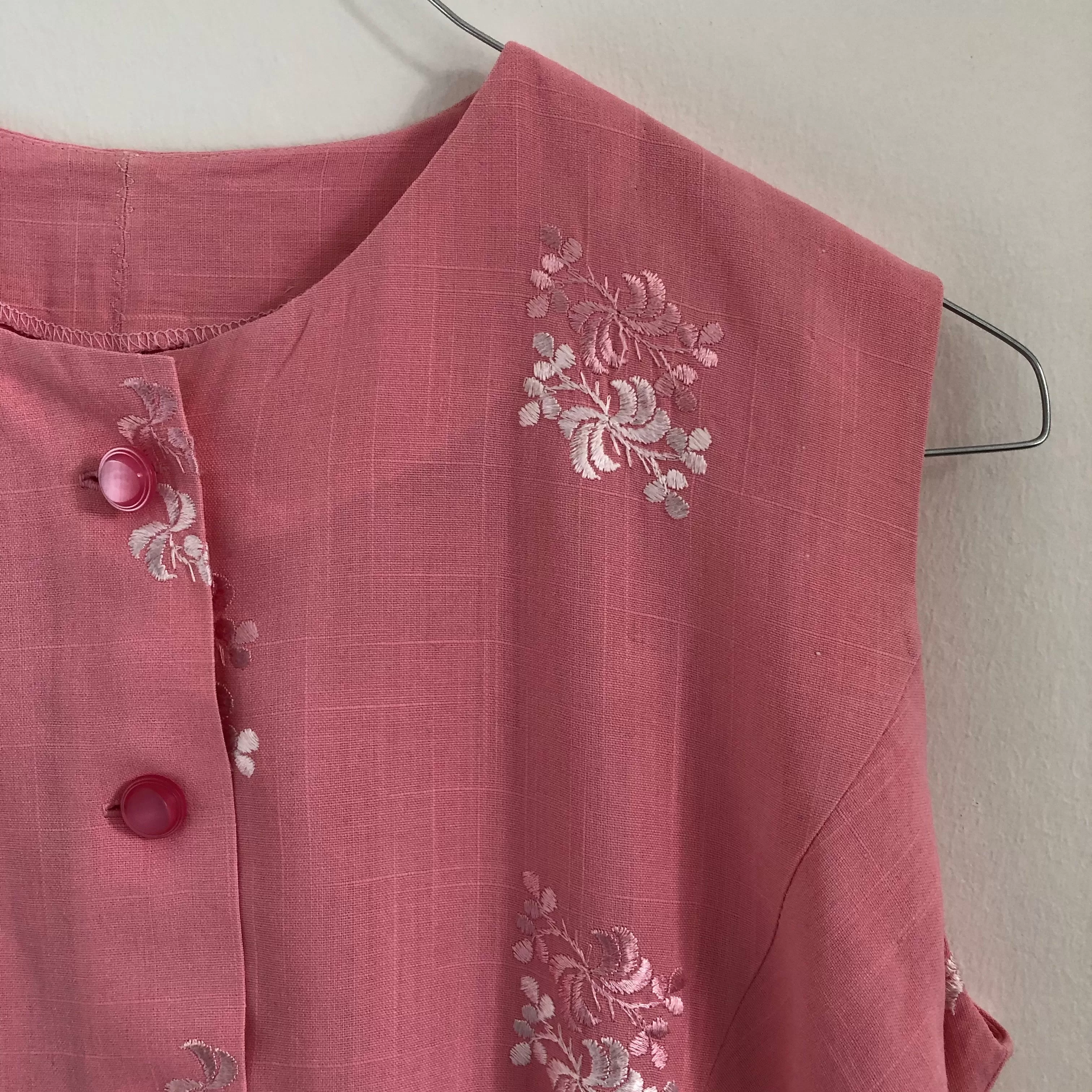 Pink Embroidery Vest