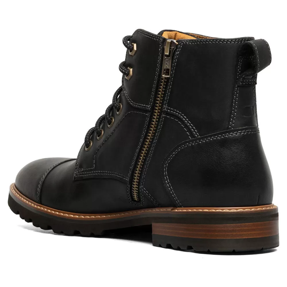 Renegade Cap Toe Black Crazy Horse Lace Up Boots