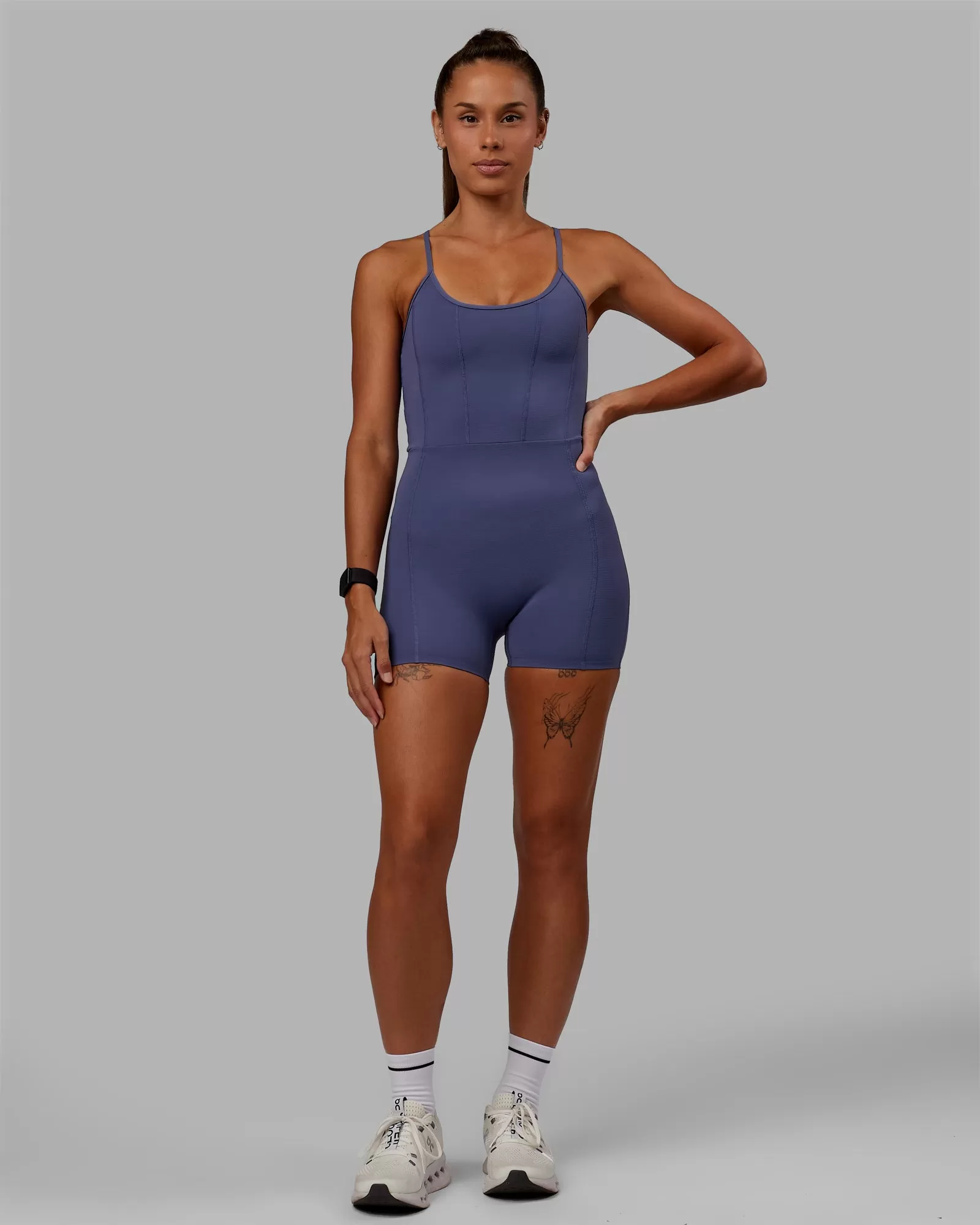 Resistance Ribbed Bodysuit - Future Dusk