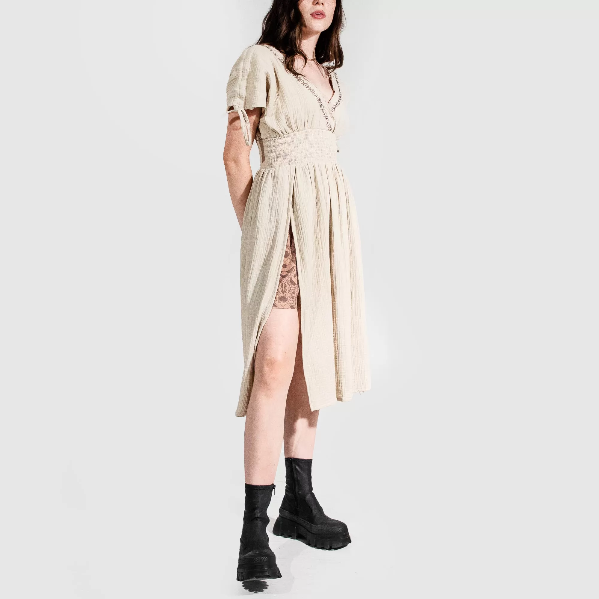 Rey Front Split Gauze Dress