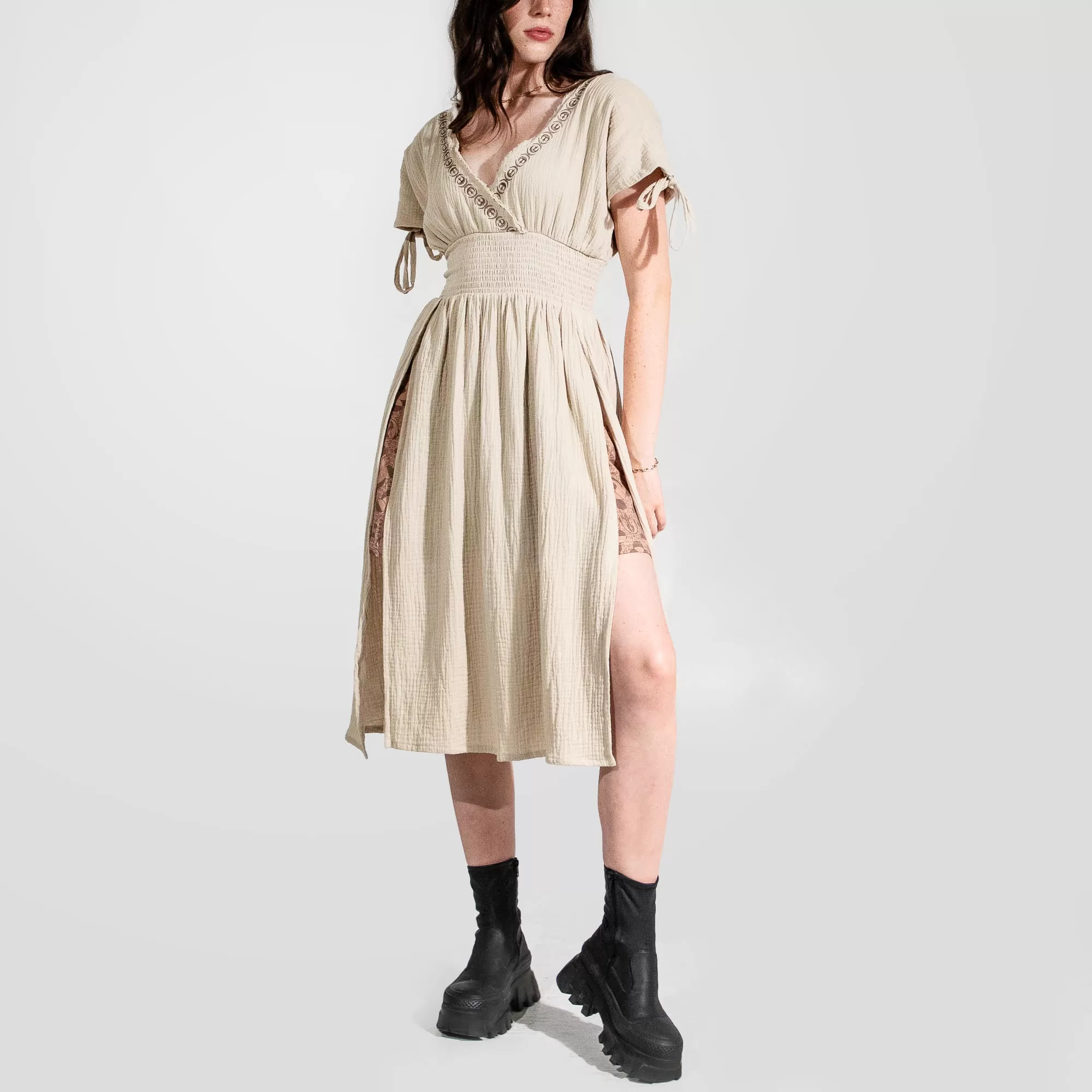 Rey Front Split Gauze Dress