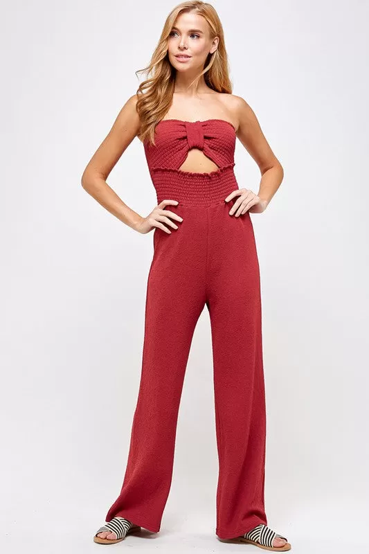 SEASHORE STRAPLESS JUMPSUIT