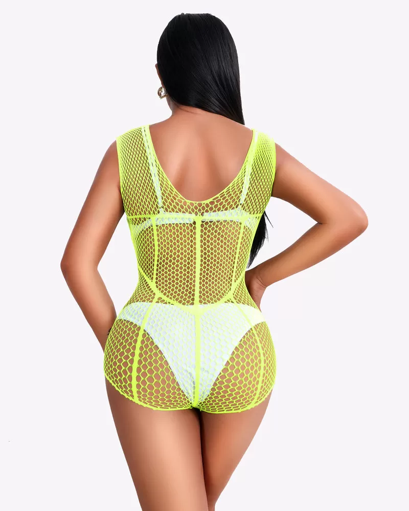 Sparkle Rhinestone Fishnet Bodysuit