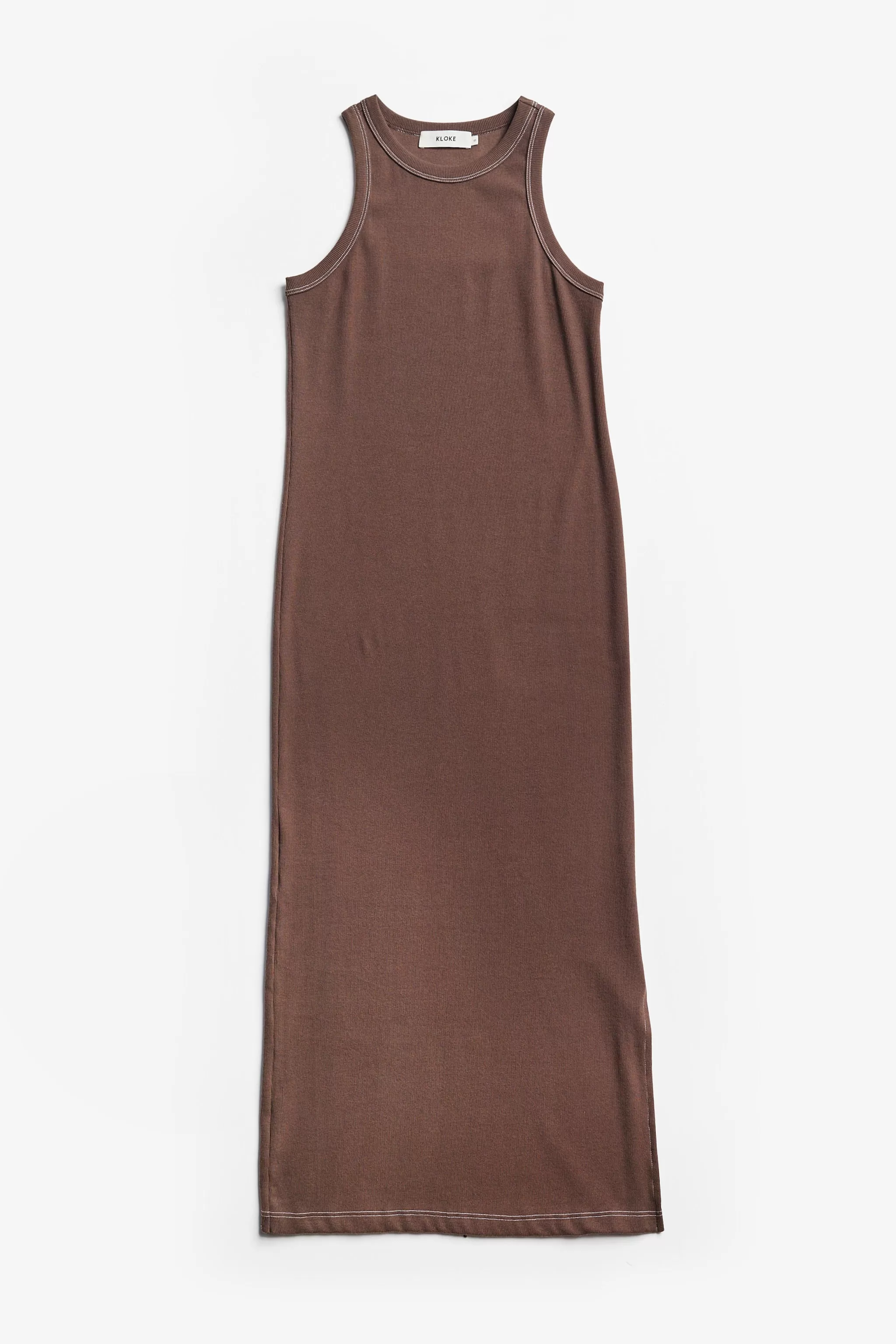 Spire Rib Dress Chocolate