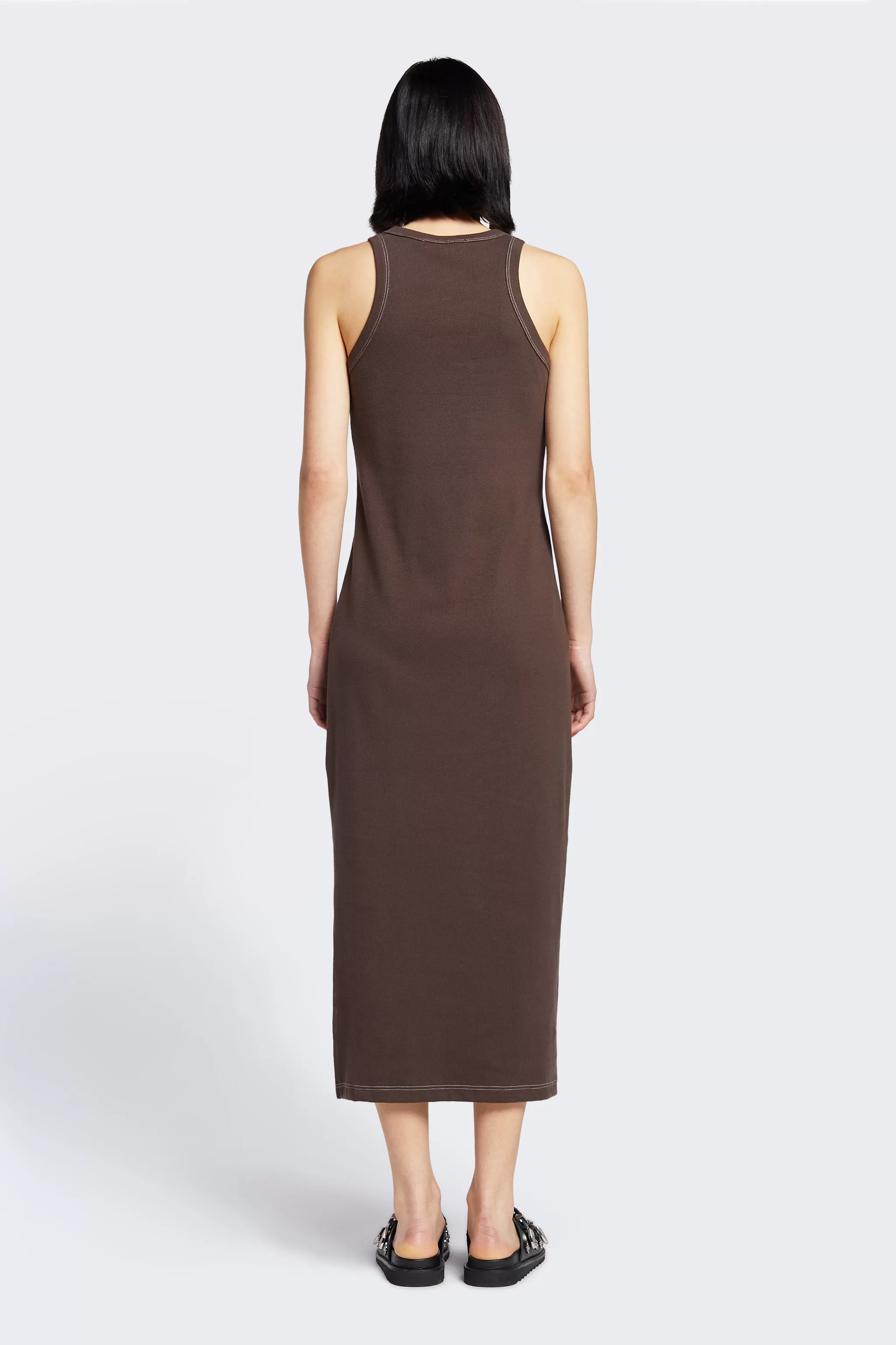 Spire Rib Dress Chocolate