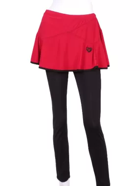 Triangle Red Skirt With Black Leggings