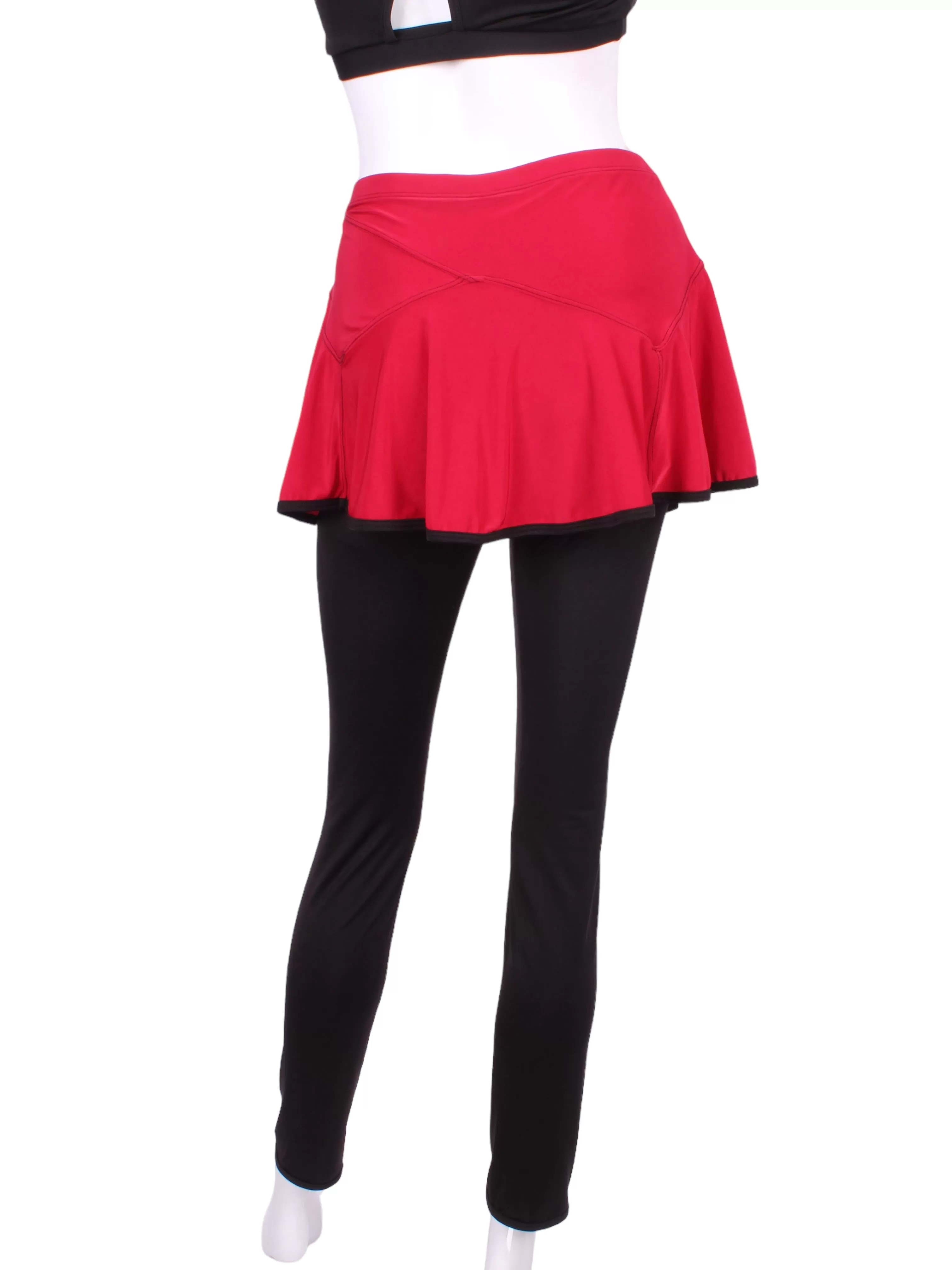 Triangle Red Skirt With Black Leggings